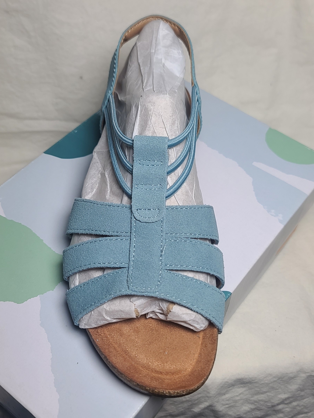 Earth Origins Light Blue Multi-Strap Women's Sandal